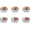 6er-Set doppelwandige Glas-Mini-Schälchen – stilvolle, gestreifte Dessert- & Soßenschälchen für vielseitige Servierungen.