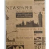 Vintage-Zeitungsmuster Servier- und Backpapier mit britischen Motiven, darunter das Parlament des Vereinigten Königreichs und die britische Flagge.